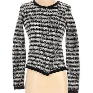 LIKE NEW Ann Taylor LOFT Women's Black & White Striped Jacket Blazer in Size XS